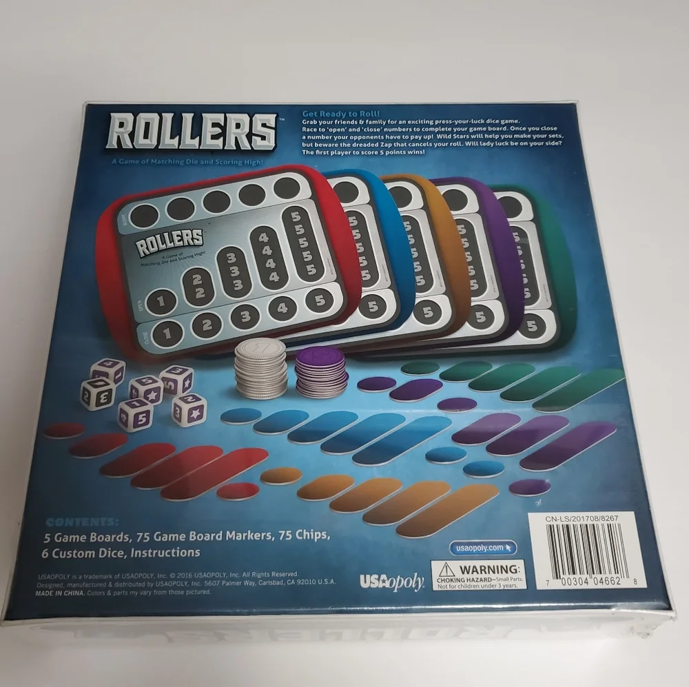 Rollers a Game of Matching Die and Scoring High Game Board